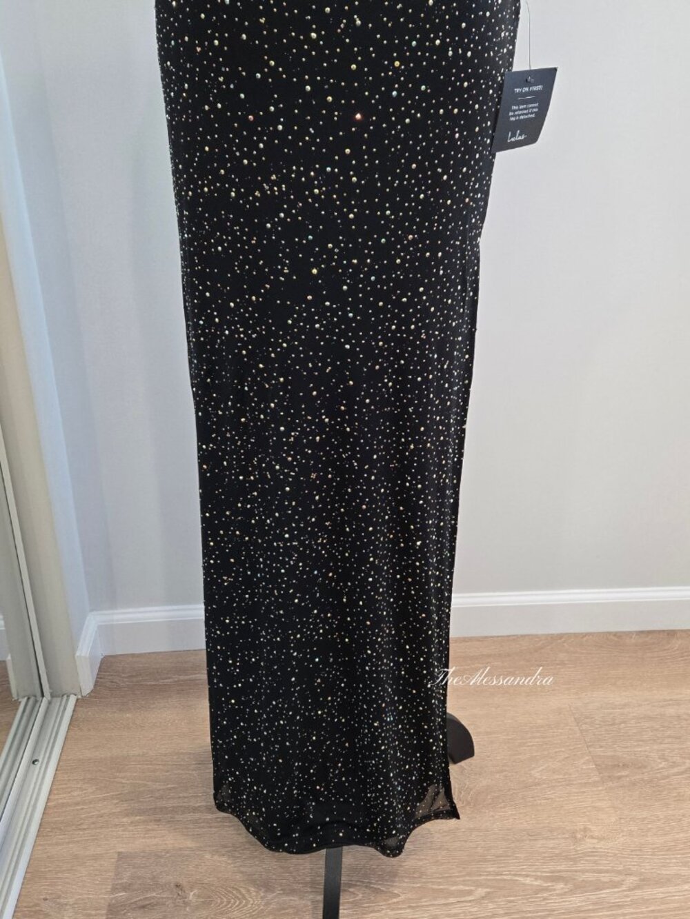 Lulus Black Rhinestone Maxi Dress Small New With Tags - Picture 14 of 17